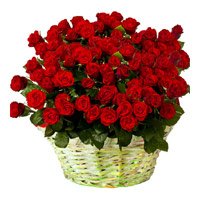 Valentines Day Flowers to India - 36 Red Roses Basket in India